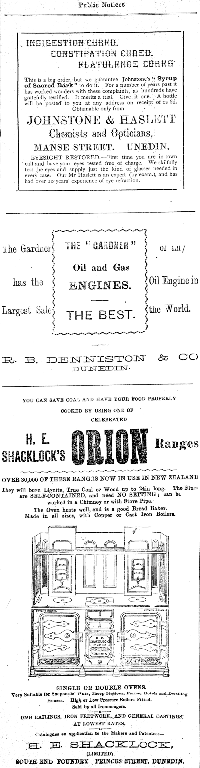 Papers Past Newspapers Bruce Herald 31 January 1905 Page 1 Advertisements Column 3