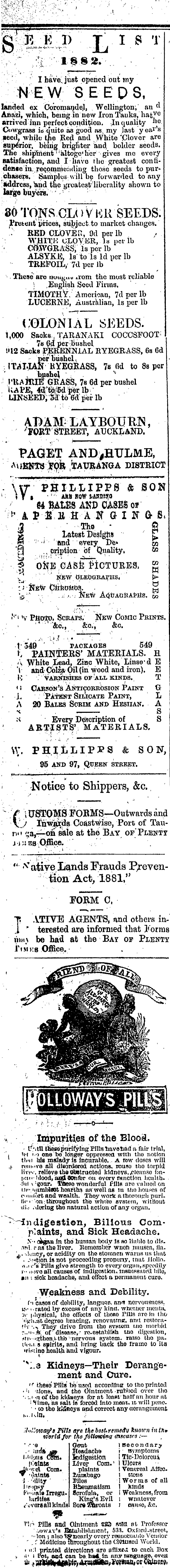 Papers Past Newspapers Bay Of Plenty Times 3 January 18 Page 4 Advertisements Column 1