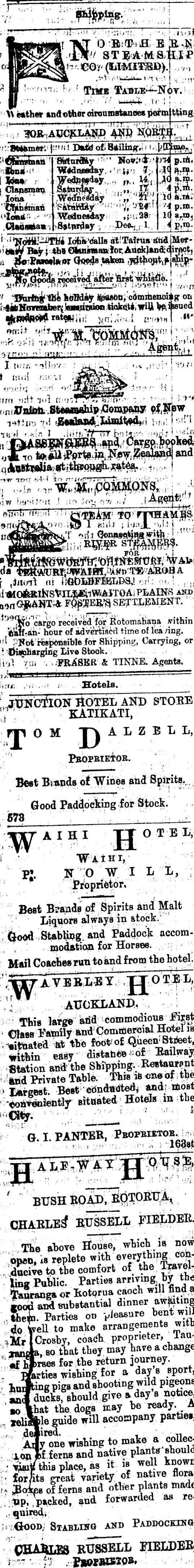 Papers Past Newspapers Bay Of Plenty Times 21 November 18 Page 1 Advertisements Column 1