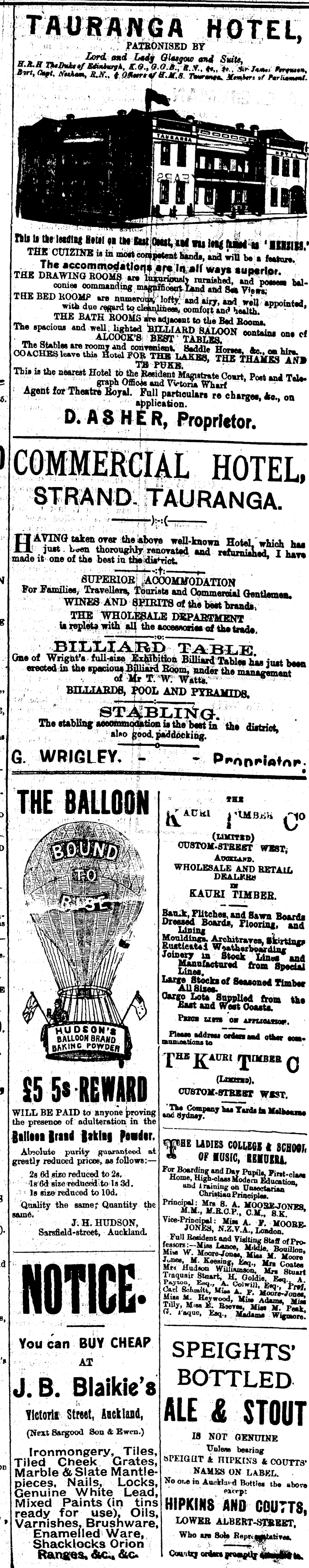 Papers Past Newspapers Bay Of Plenty Times 4 May 1900 Page 1 Advertisements Column 5