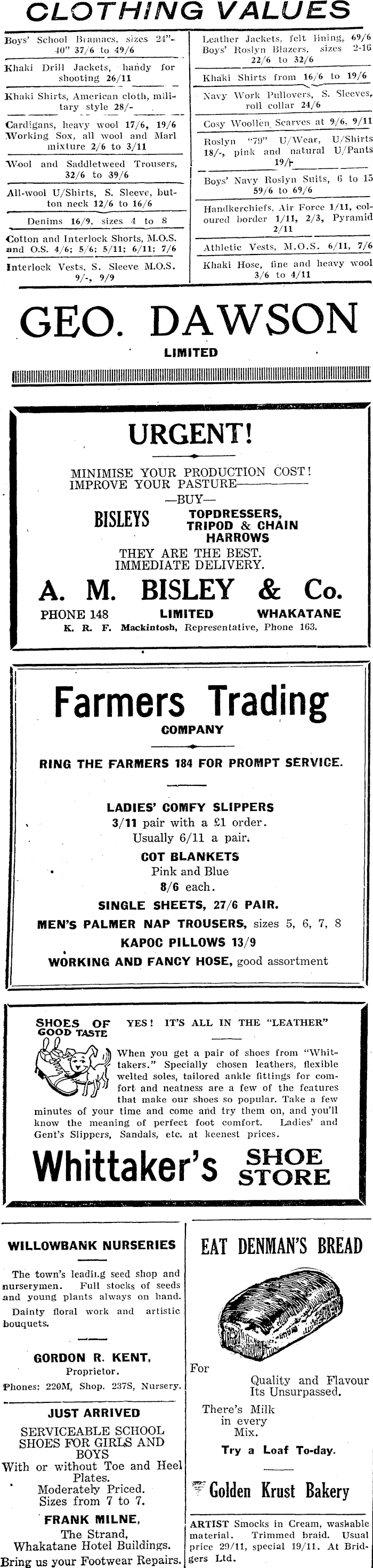 Papers Past Newspapers Bay Of Plenty Beacon 16 June 1944 Page 4 Advertisements Column 1