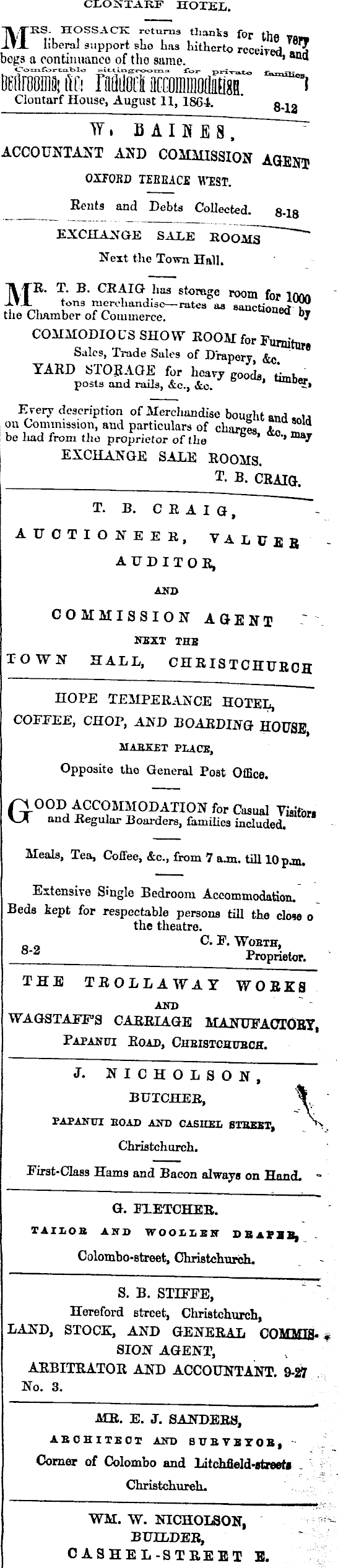 Papers Past Newspapers Press 24 October 1864 Page 4 Advertisements Column 6