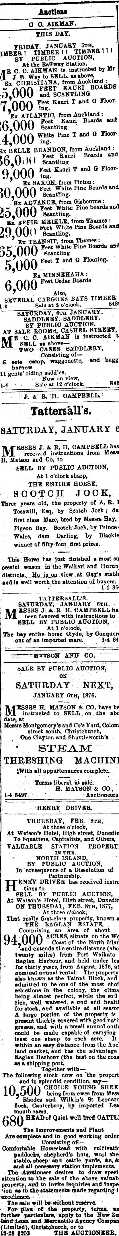 Papers Past Newspapers Press 5 January 1877 Page 4 Advertisements Column 2