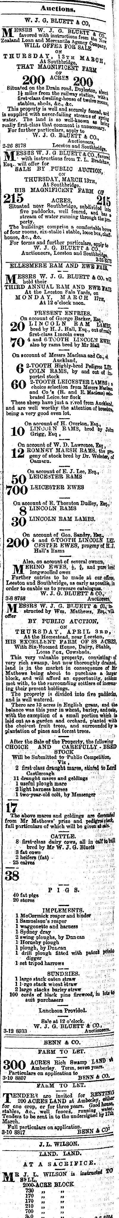 Papers Past | Newspapers | Press | 12 March 1879 | Page 4 Advertisements  Column 2