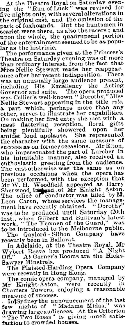 Papers Past | Newspapers | Press | 30 April 1889 | DRAMATIC GOSSIP.