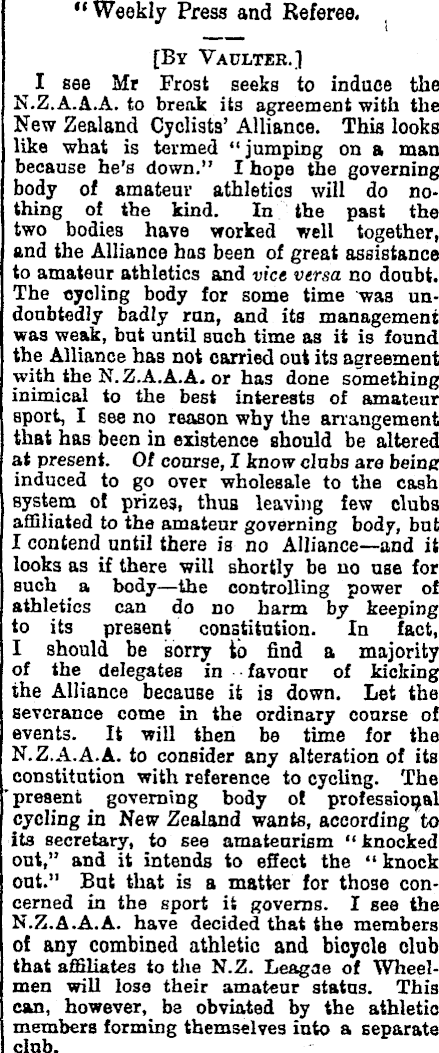 Papers Past | Newspapers | Press | 26 March 1898 | ATHLETIC NOTES.