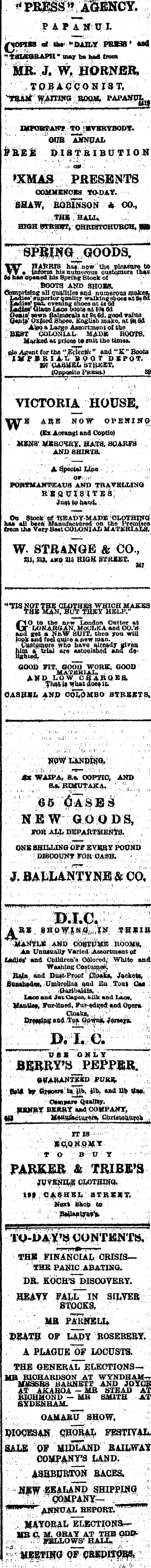 Papers Past Newspapers Press 21 November 10 Page 4 Advertisements Column 3