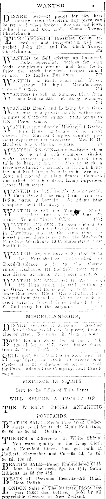 Papers Past Newspapers Press 16 July 1906 Page 10 Advertisements Column 4