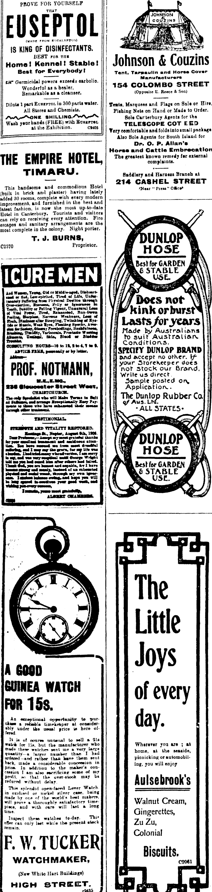 Papers Past Newspapers Press 14 January 1907 Page 5 Advertisements Column 1