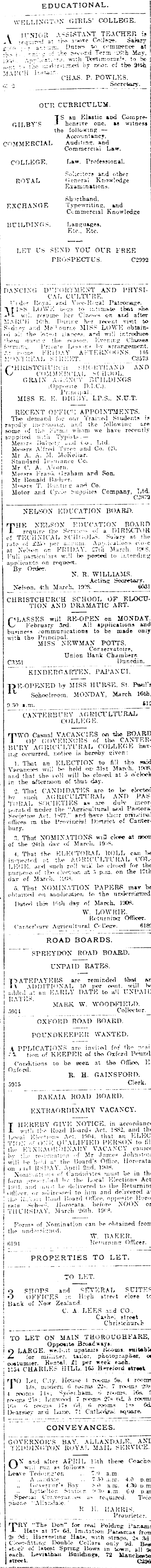 Papers Past Newspapers Press 11 March 1908 Page 8 Advertisements Column 3