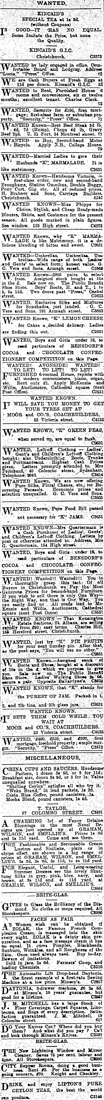 Papers Past Newspapers Press 2 October 1908 Page 10 Advertisements Column 3