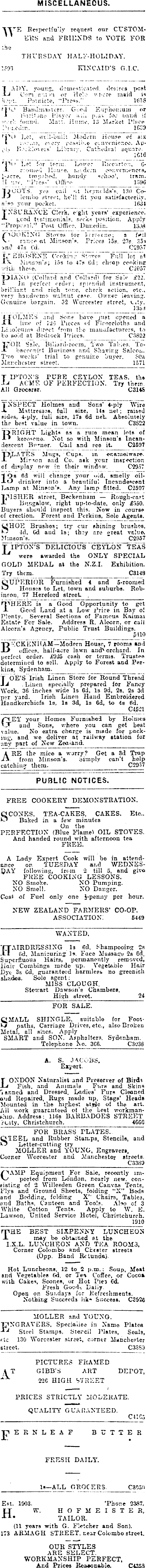 Papers Past Newspapers Press 27 April 1909 Page 10 Advertisements Column 4