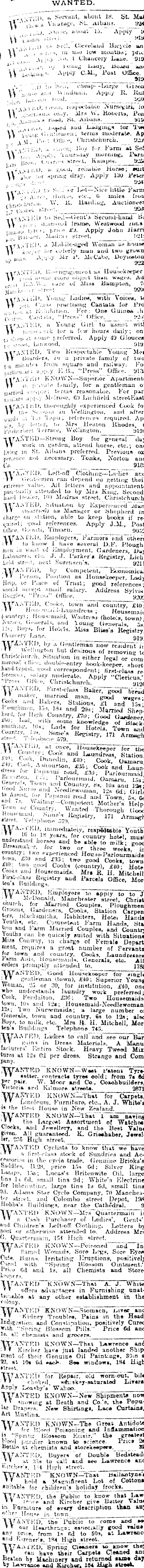 Papers Past Newspapers Press 11 July 1900 Page 7 Advertisements Column 1