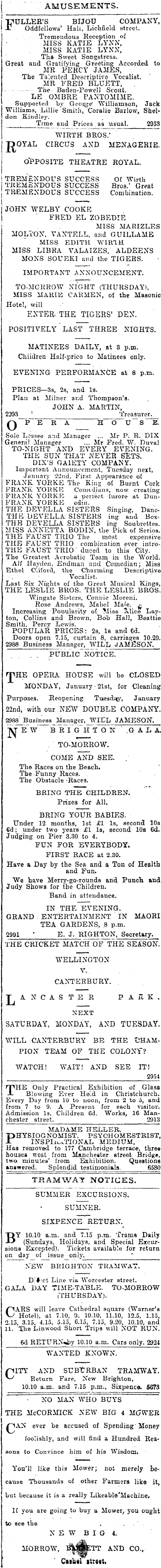 Papers Past Newspapers Press 16 January 1901 Page 1 Advertisements Column 6