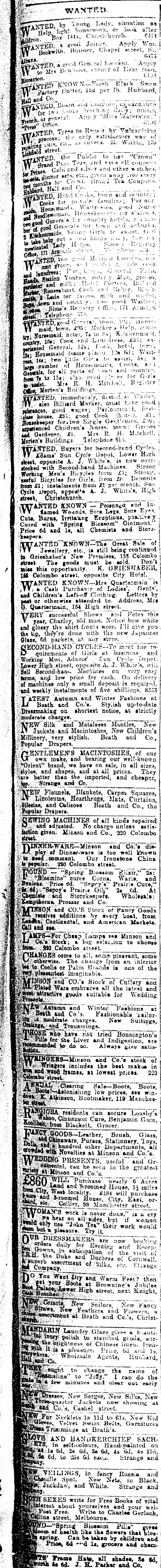 Papers Past Newspapers Press 12 June 1901 Page 3 Advertisements Column 1