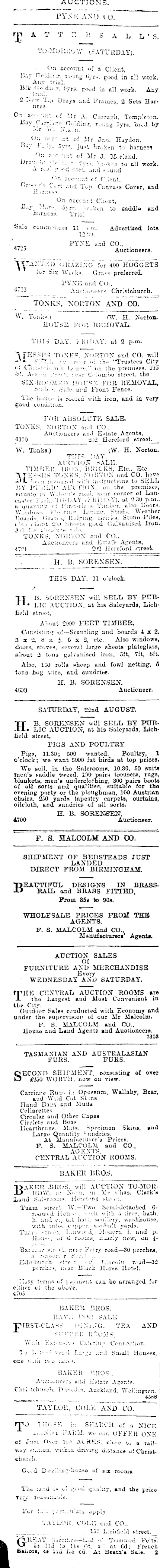 Papers Past Newspapers Press 21 August 1903 Page 8 Advertisements Column 1