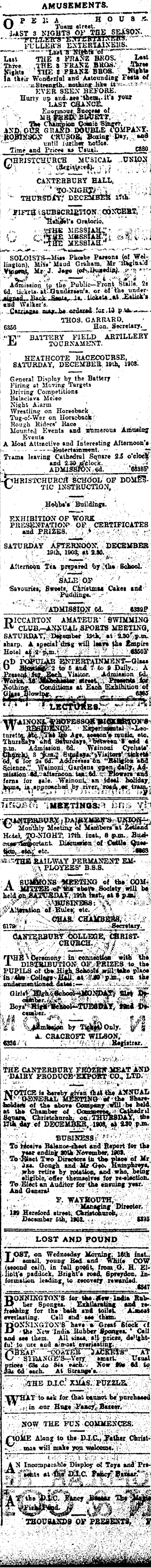 Papers Past Newspapers Press 17 December 1903 Page 1 Advertisements Column 7