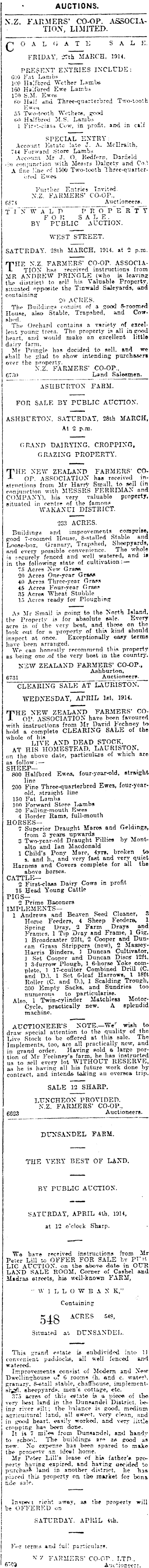 Papers Past Newspapers Press 25 March 1914 Page 16 Advertisements Column 3