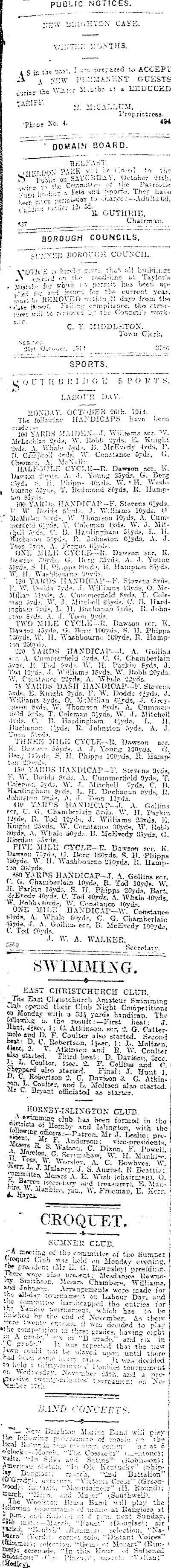 Papers Past Newspapers Press 21 October 1914 Page 9 Advertisements Column 1