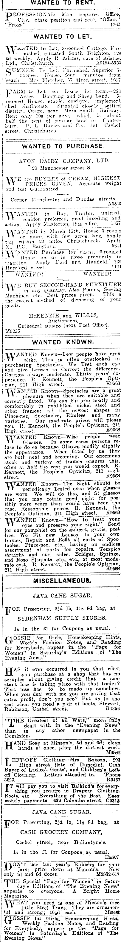 Papers Past Newspapers Press 24 February 1915 Page 9 Advertisements Column 4