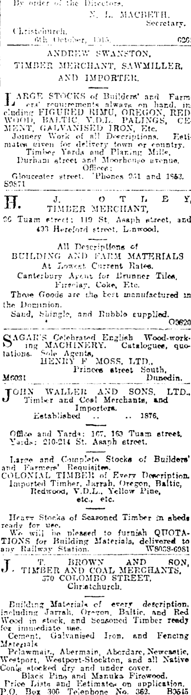 Papers Past Newspapers Press 9 October 1915 Page 18 Advertisements Column 4