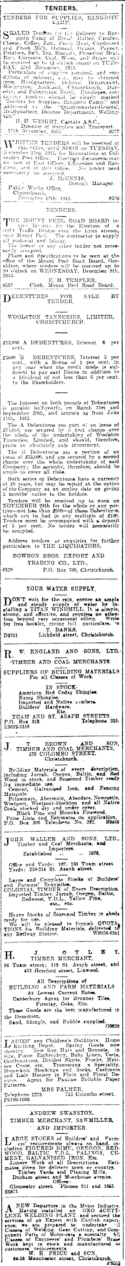 Papers Past Newspapers Press 18 November 1915 Page 11 Advertisements Column 5