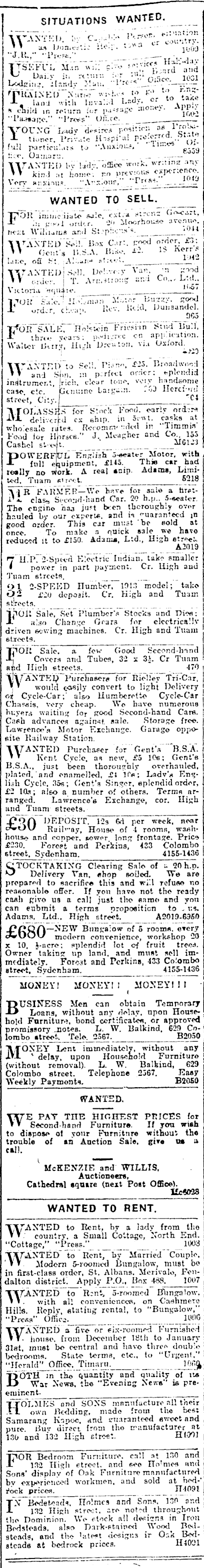 Papers Past Newspapers Press 18 November 1915 Page 11 Advertisements Column 3