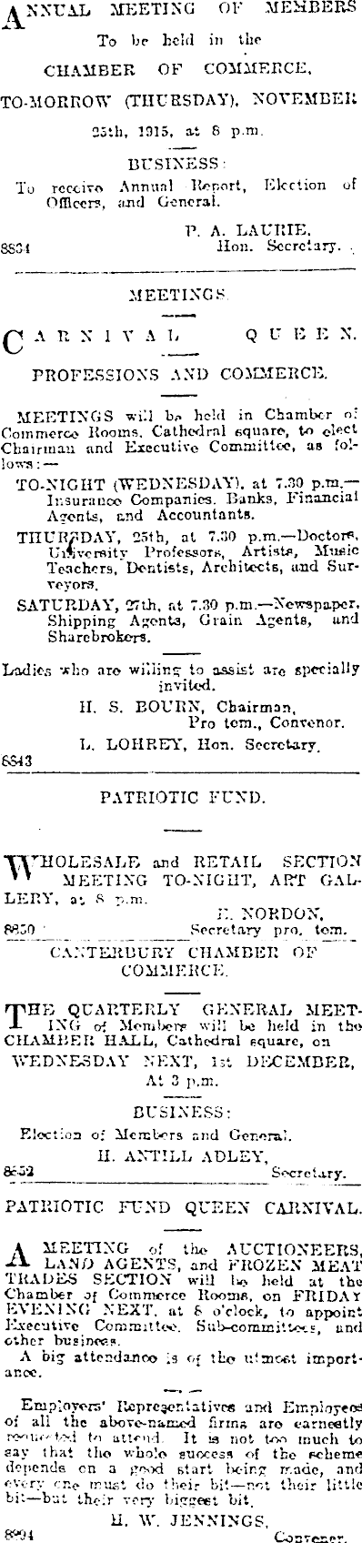 Papers Past Newspapers Press 24 November 1915 Page 1 Advertisements Column 7