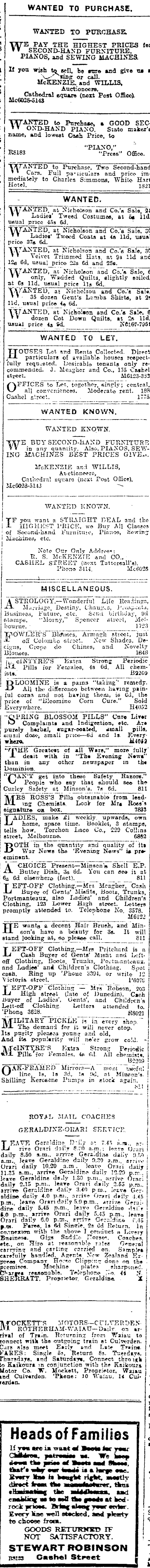 Papers Past Newspapers Press 1 September 1916 Page 11 Advertisements Column 5