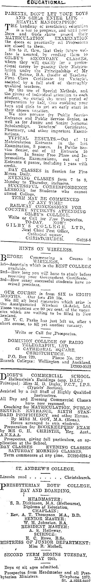 Papers Past Newspapers Press 3 May 1917 Page 9 Advertisements Column 5