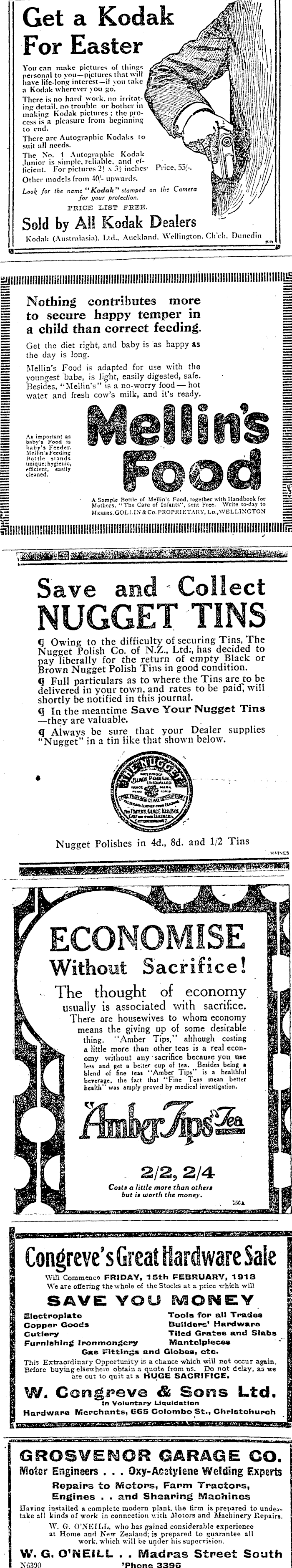 Papers Past | Newspapers | Press | 30 March 1918 | Page 4 Advertisements  Column 2