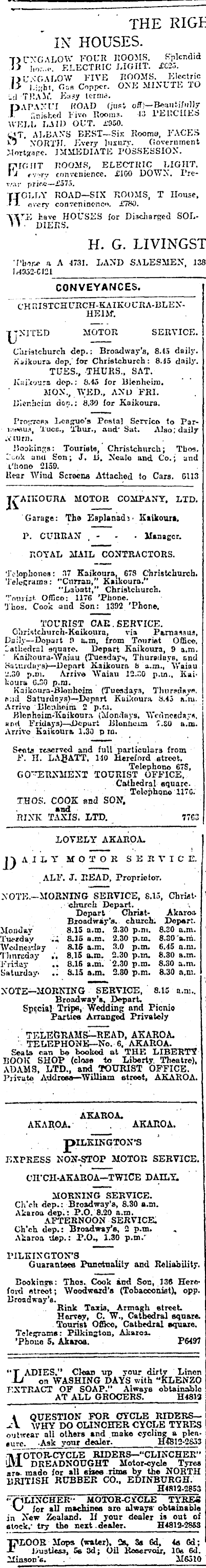 Papers Past Newspapers Press 30 July 1919 Page 10 Advertisements Column 1