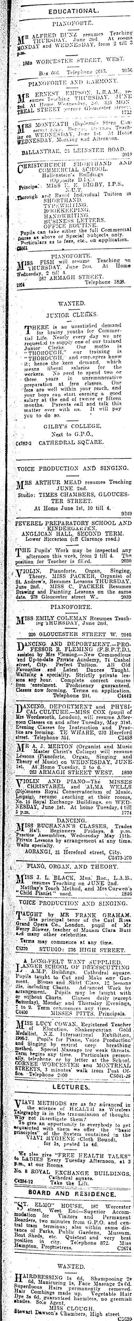 Papers Past Newspapers Press 31 May 1910 Page 11 Advertisements Column 1