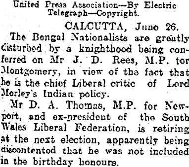 Papers Past | Newspapers | Press | 28 June 1910 | BIRTHDAY HONOURS.