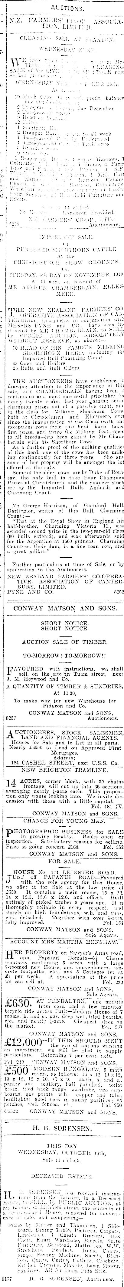 Papers Past Newspapers Press 19 October 1910 Page 12 Advertisements Column 7