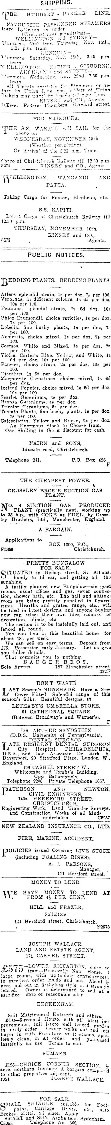 Papers Past Newspapers Press 14 November 1911 Page 1 Advertisements Column 3