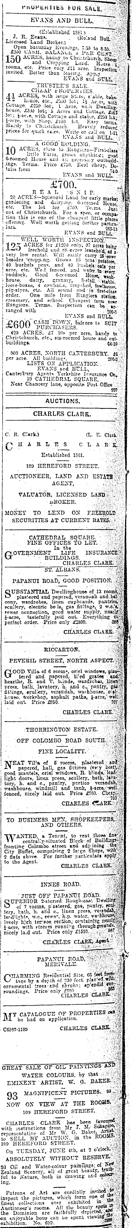 Picasso falme Dykker Papers Past | Newspapers | Press | 25 May 1912 | Page 20 Advertisements  Column 8