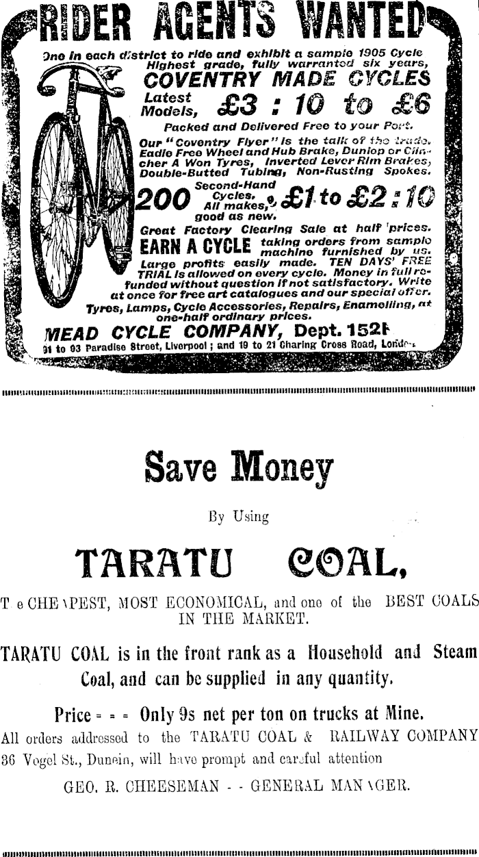 Papers Past Newspapers Clutha Leader 9 March 1906 Page 8 Advertisements Column 2