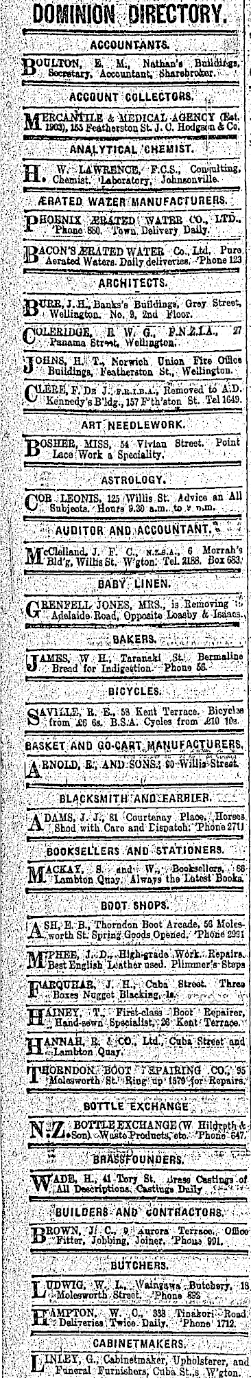 Papers Past Newspapers Dominion 16 November 1909 Page 2 Advertisements Column 1