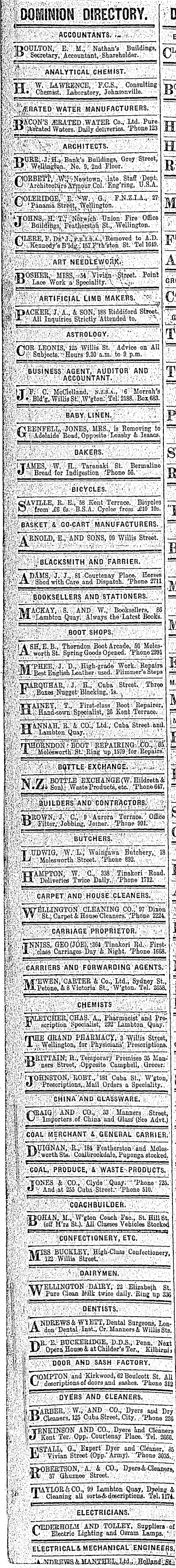 Papers Past Newspapers Dominion 10 December 1909 Page 2 Advertisements Column 1