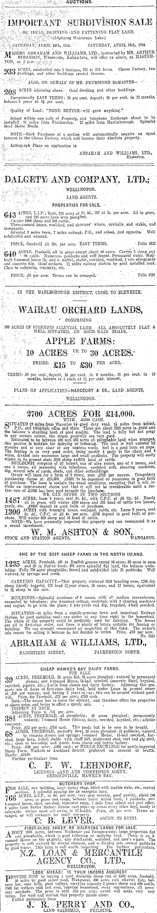 Papers Past Newspapers Dominion 11 April 1914 Page 16 Advertisements Column 4