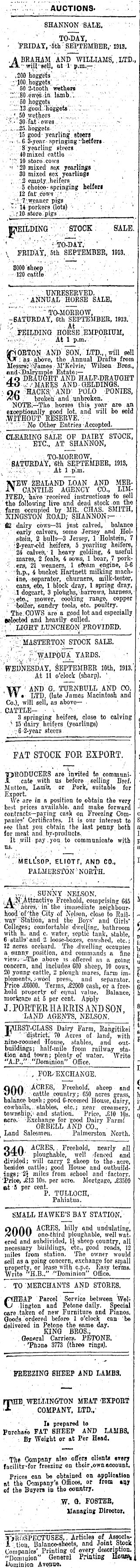 Papers Past Newspapers Dominion 5 September 1913 Page 12 Advertisements Column 1