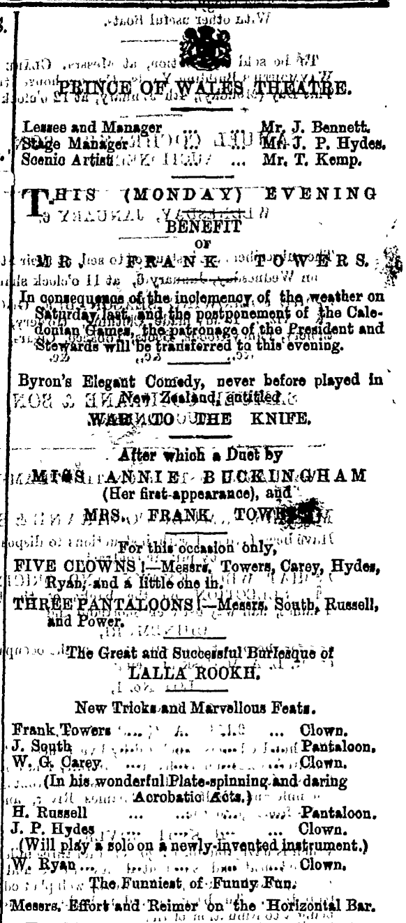 Papers Past Newspapers Daily Southern Cross 4 January 1869 Page 1 Advertisements Column 6