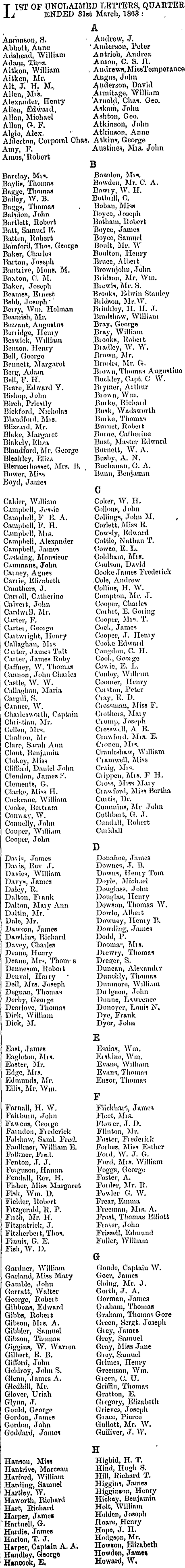 Papers Past Newspapers Daily Southern Cross 7 April 1863 Page 4 Advertisements Column 3