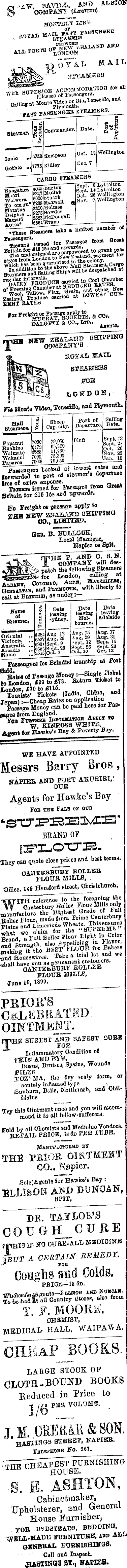 Papers Past Newspapers Daily Telegraph 8 September 19 Page 1 Advertisements Column 1