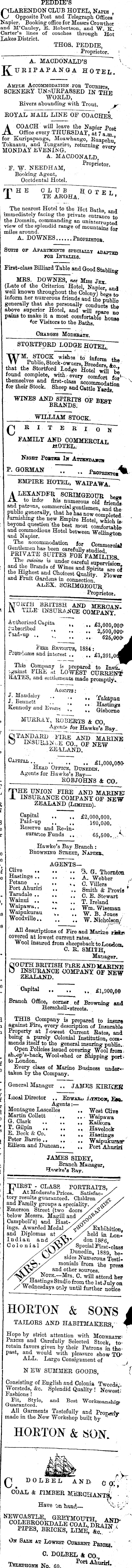 Papers Past Newspapers Daily Telegraph 28 February 1891 Page 4 Advertisements Column 6