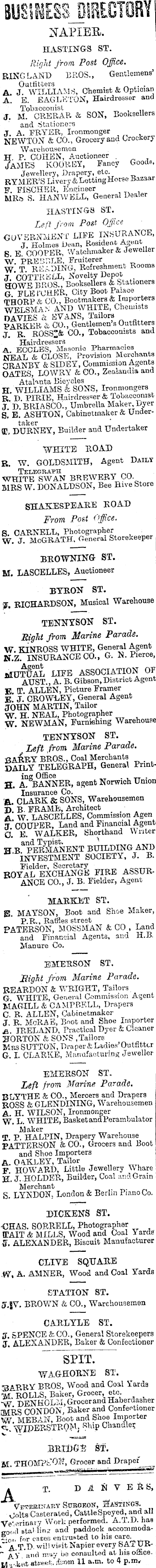 Papers Past Newspapers Daily Telegraph 6 September 1900 Page 2 Advertisements Column 1