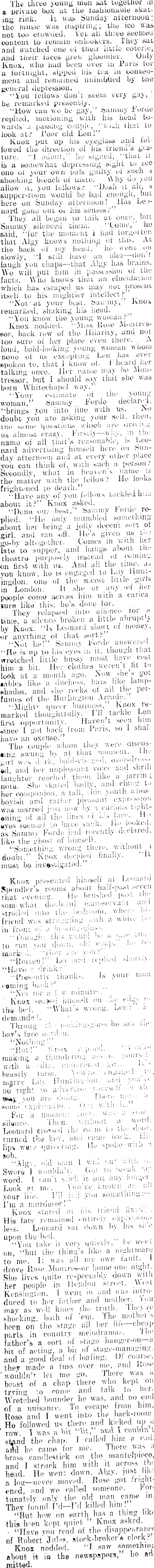 Papers Past Newspapers Dunstan Times 25 August 1913 The Tragedy At No 16 Hendon Street