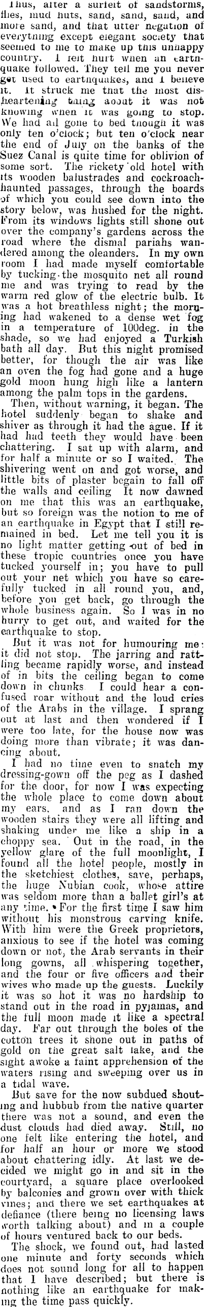 Papers Past Newspapers Dunstan Times 19 June 1933 Egyptian Earthquake