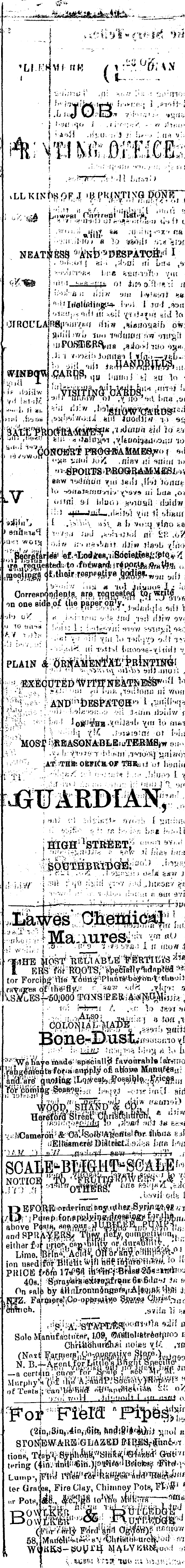 Papers Past Newspapers Ellesmere Guardian 25 November 11 Page 3 Advertisements Column 5